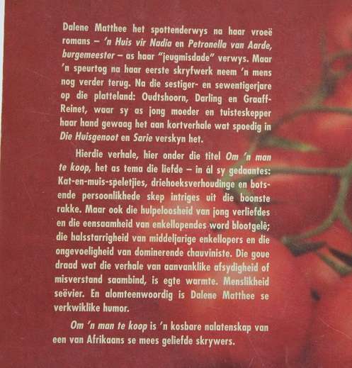 Om 'n man te koop deur Dalene Matthee