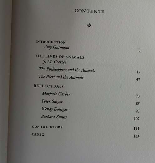 The lives of animals by J.M. Coetzee