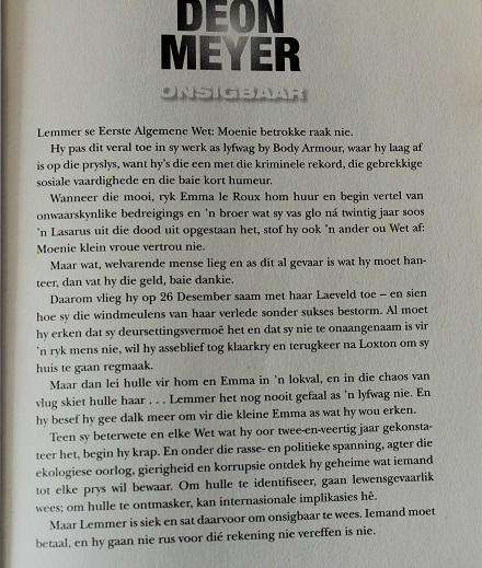 Onsigbaar deur Deon Meyer