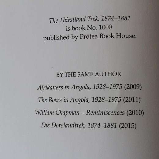 The Thirstland Trek 1874-1881 by Nicol Stasson