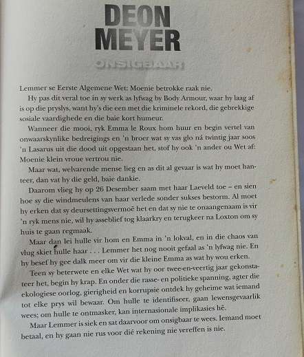 Onsigbaar deur Deon Meyer