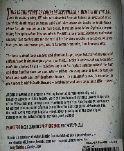 Askari by Jacob Dlamini. A story of collaboration and betrayal in the anti-apartheid struggle
