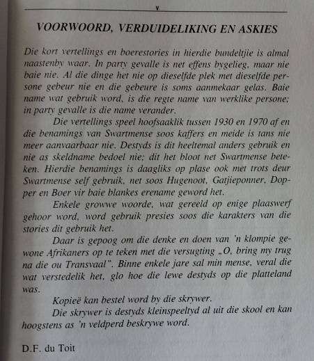 O Bring my terug na die ou Transvaal deur D.F. du Toit