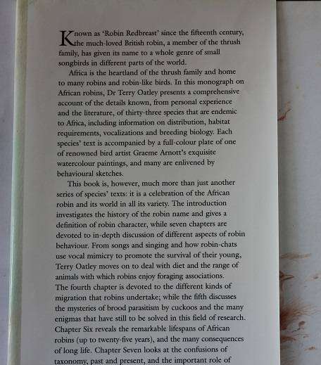 Robins of Africa by Terry Oatley-- Graeme Arnott