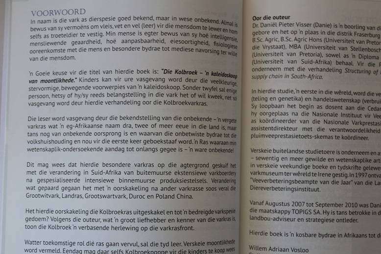 Die Kolbroek 'n kaleidoskoop van moontlikhede deur Dr. Danie Visser. Geteken !