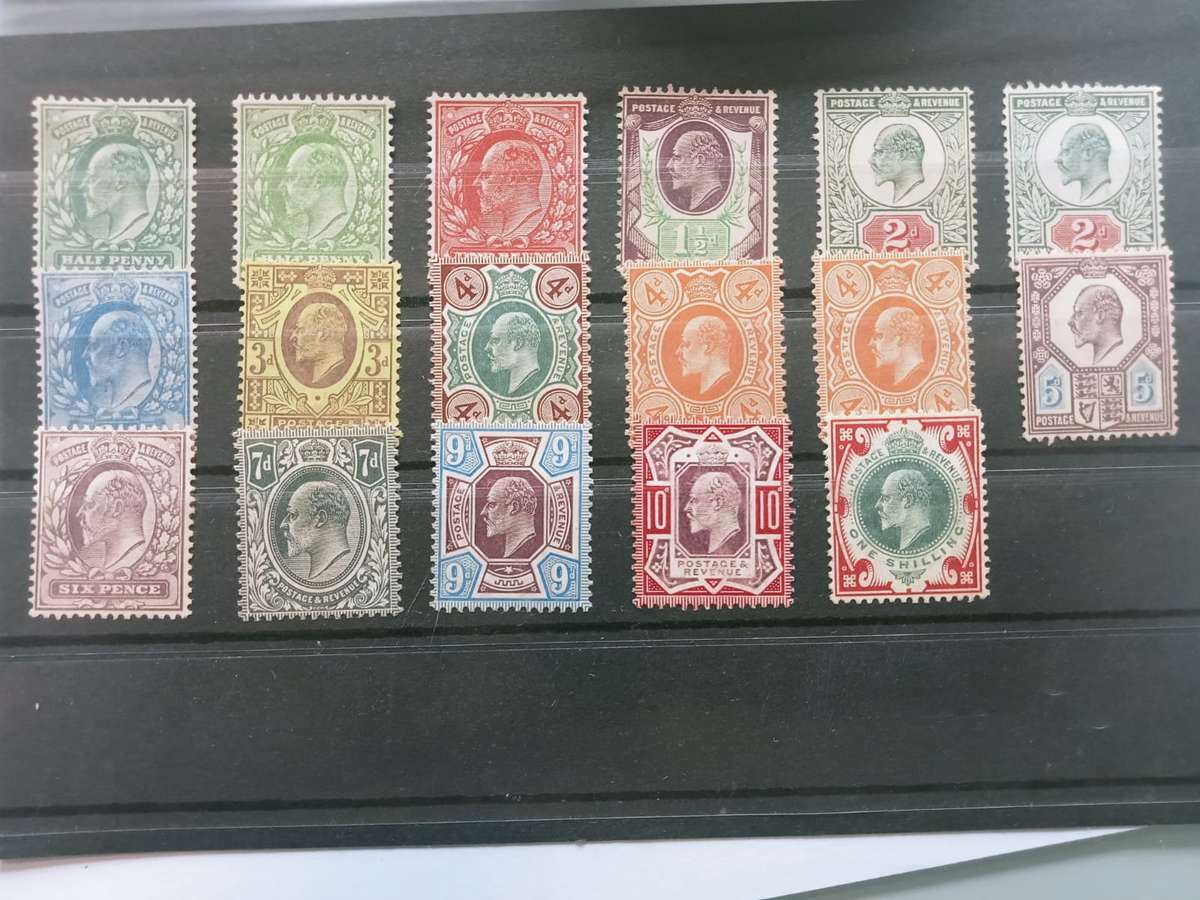 Edward V11, Mint and Mint Hinged, 17 Singles, Up to 1S, 1902