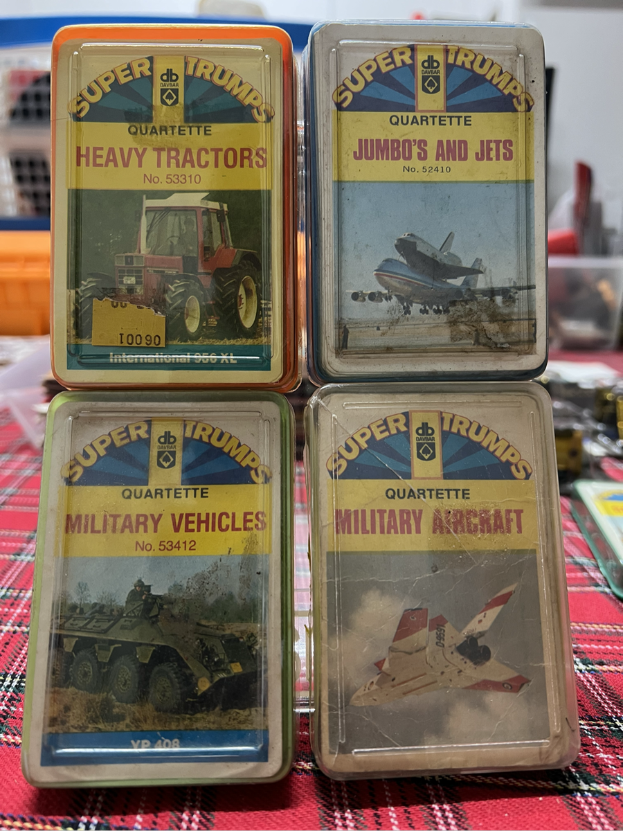 Vintage Super Trump Cards - 4 Complete Packs