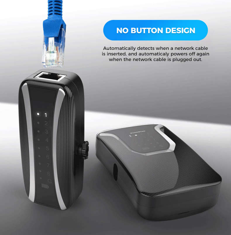 Network Cable Tester RJ45/RJ11 with Rechargeable Lithium Battery