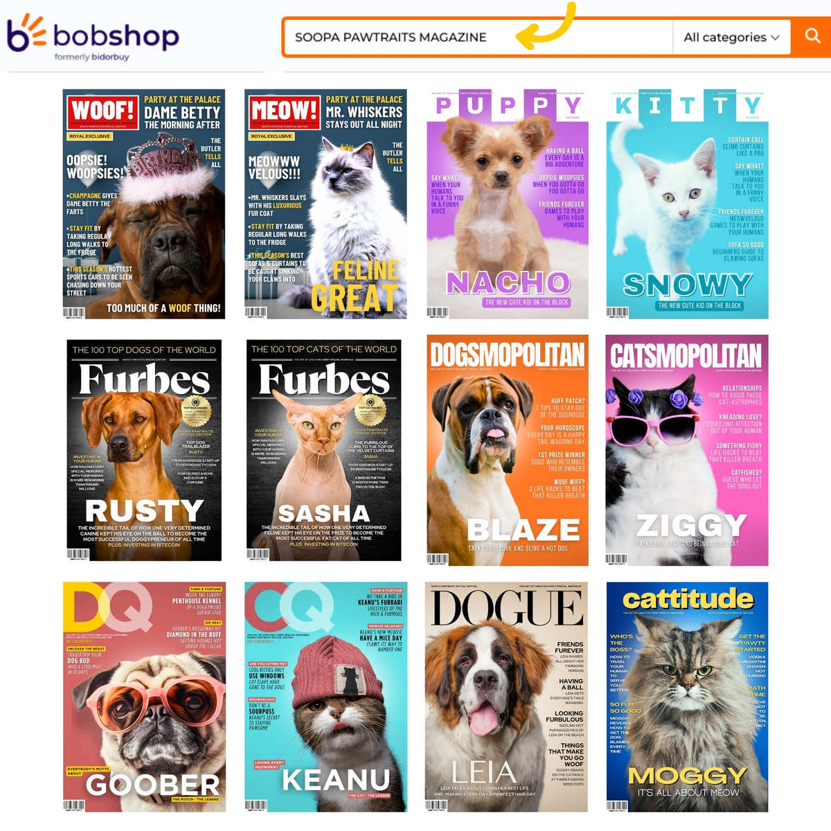 Get a Custom Pet Portrait Artwork of Your Doggy - DOGSMOPOLITAN MAGAZINE (Fun Christmas Gift)