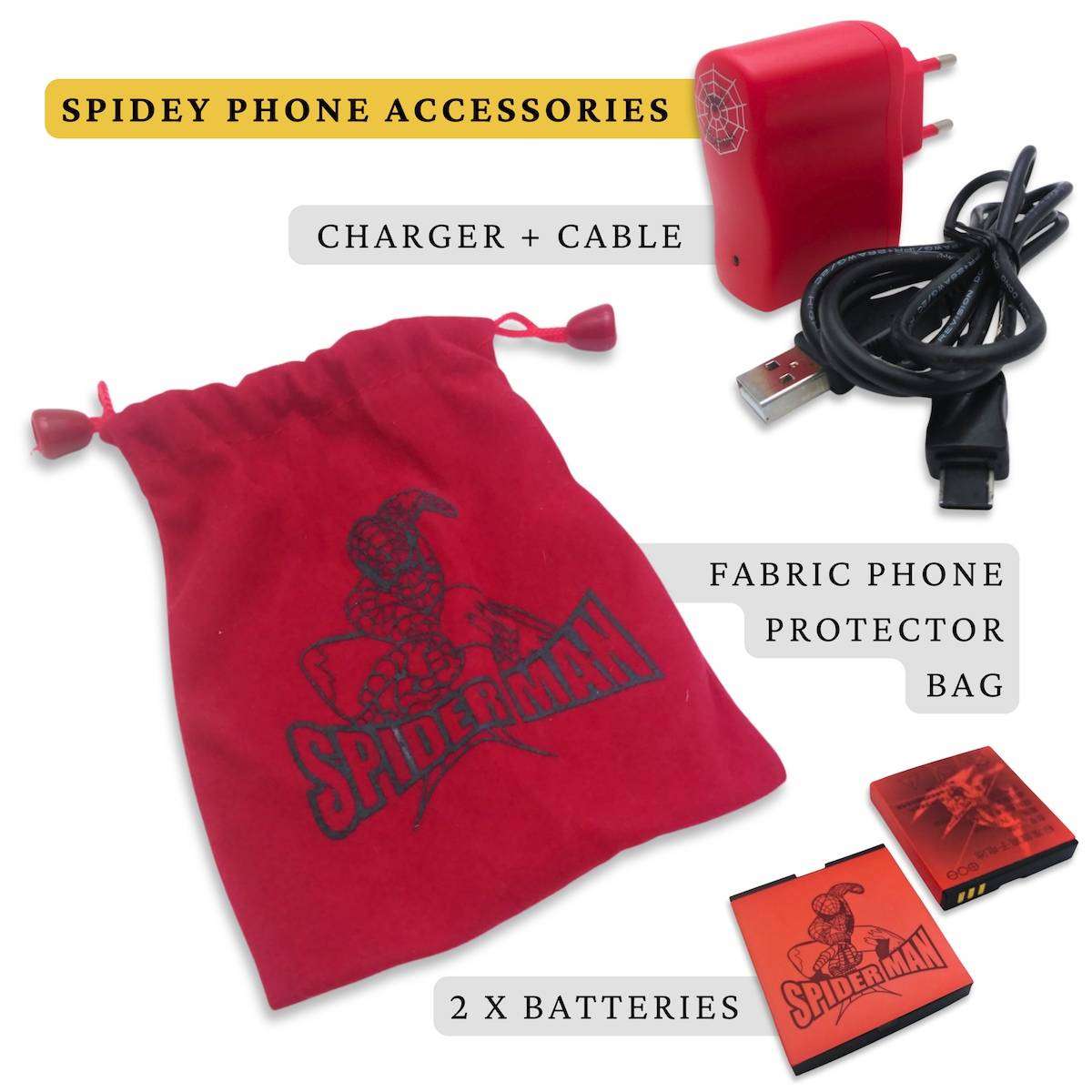 SPIDER-MAN Retro Flip Phone with Dual SIM + Spidey Earphones + Accessories (LAST ONE)