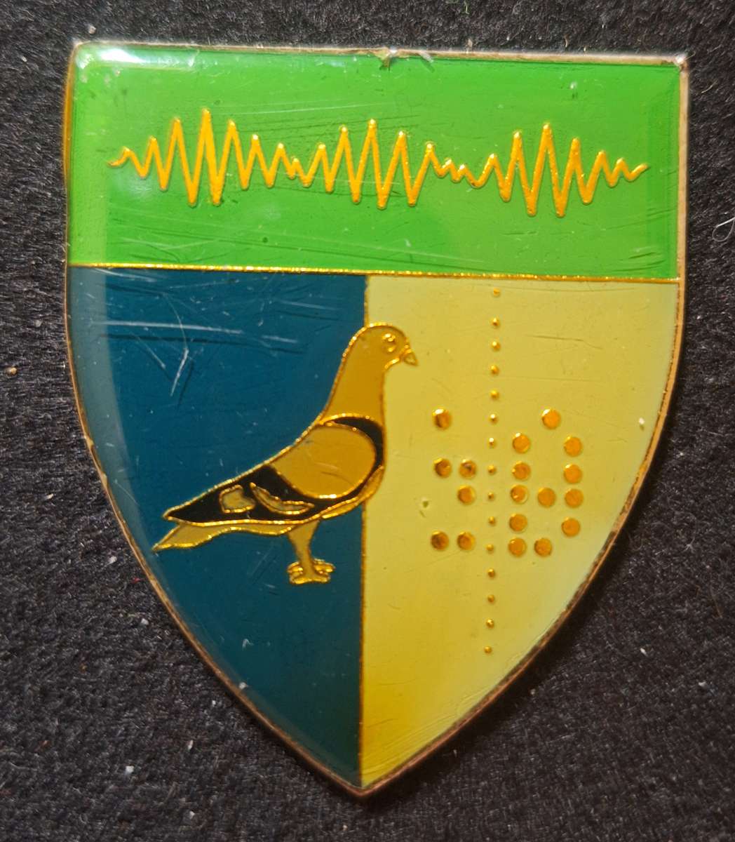 SADF - 2 SIGNAL REGT SHOULDER FLASH  - $$$ NO PINS $$$ - AGE YELLOWING