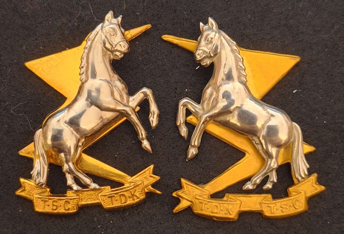 SADF - TSC / TDK COLLAR BADGES - PINS INTACT