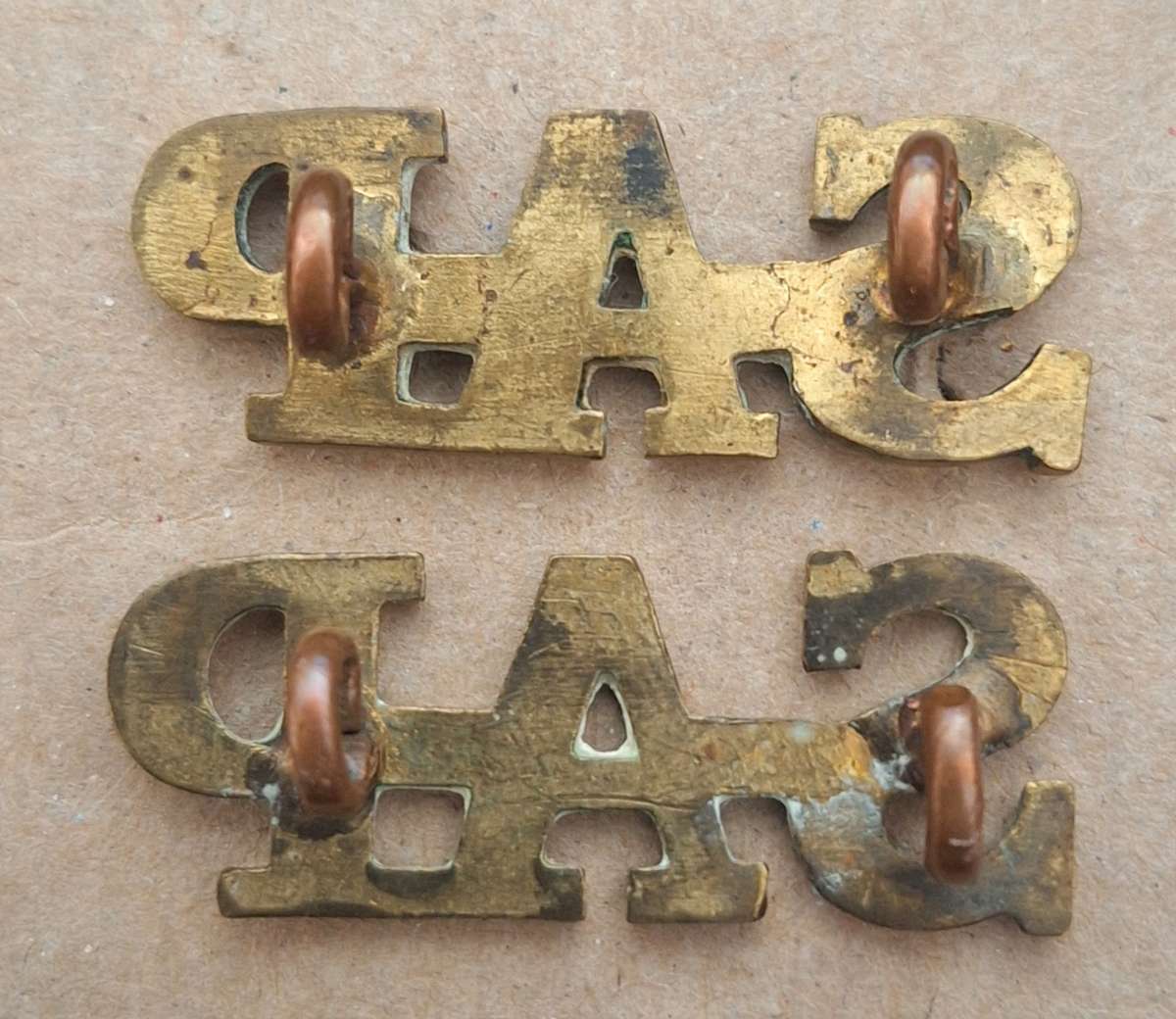 VINTAGE PRE 1994 LAW ENFORCEMENT SHOULDER TITLES - LUGS INTACT