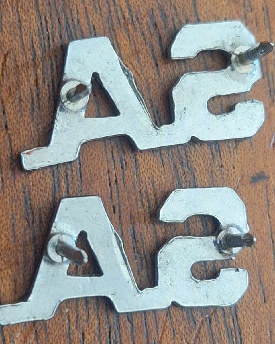 SADF - SA TITLE BADGES PAIR - PINS INTACT (CHROME)