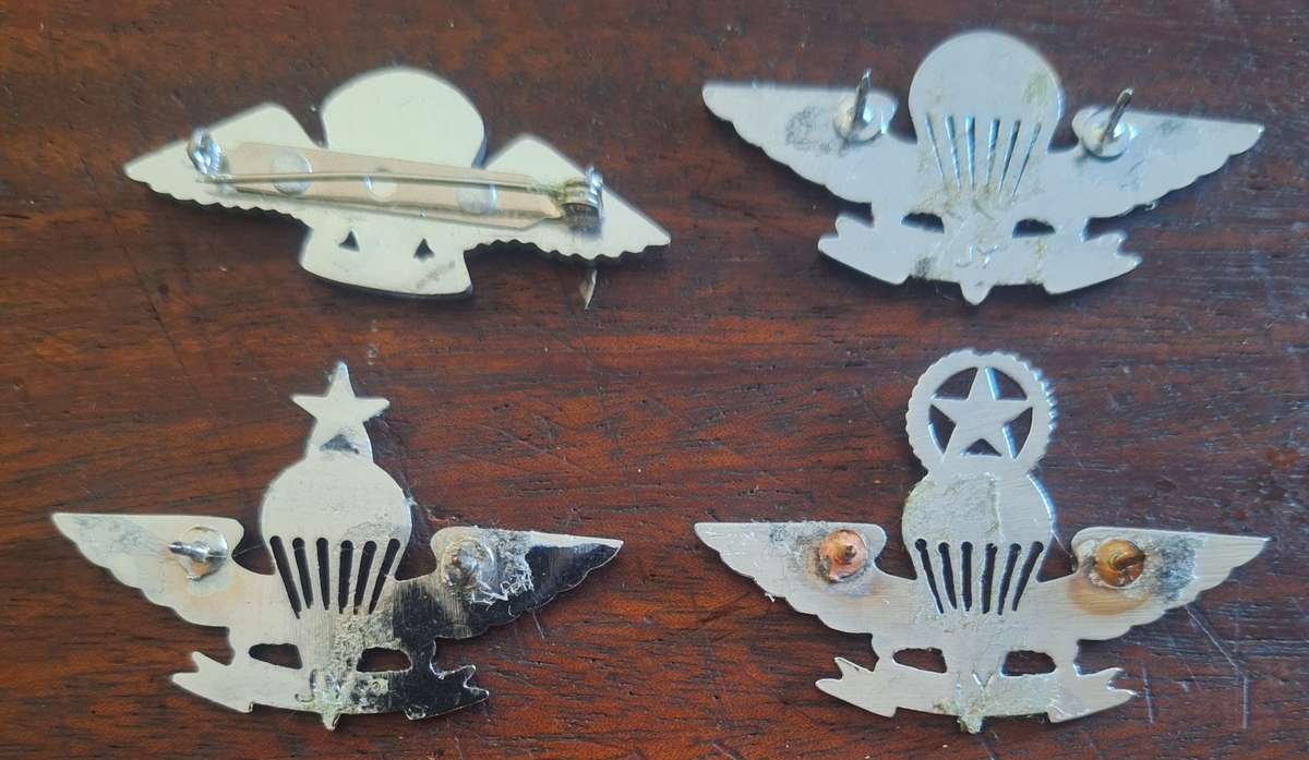 LOT OF 4 X SINGAPUR PARA WINGS - RIGGER / BASIC / SENIOR / MASTER - ALL PINS INTACT