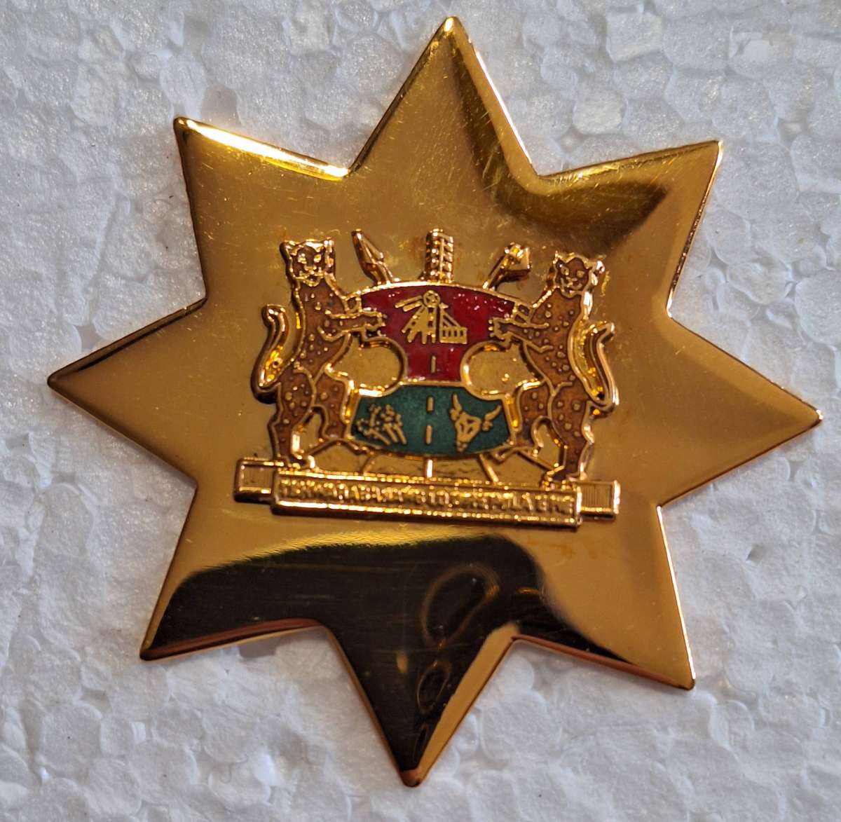 BOPHUTHATSWANA TRAFFIC POLICE BREAST BADGE - PINS INTACT