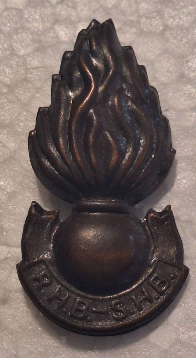 SAUDF - (SINGLE) - RAILWAYS & HARBOURS BRIGADE COLLAR BADGE - LUGS INTACT