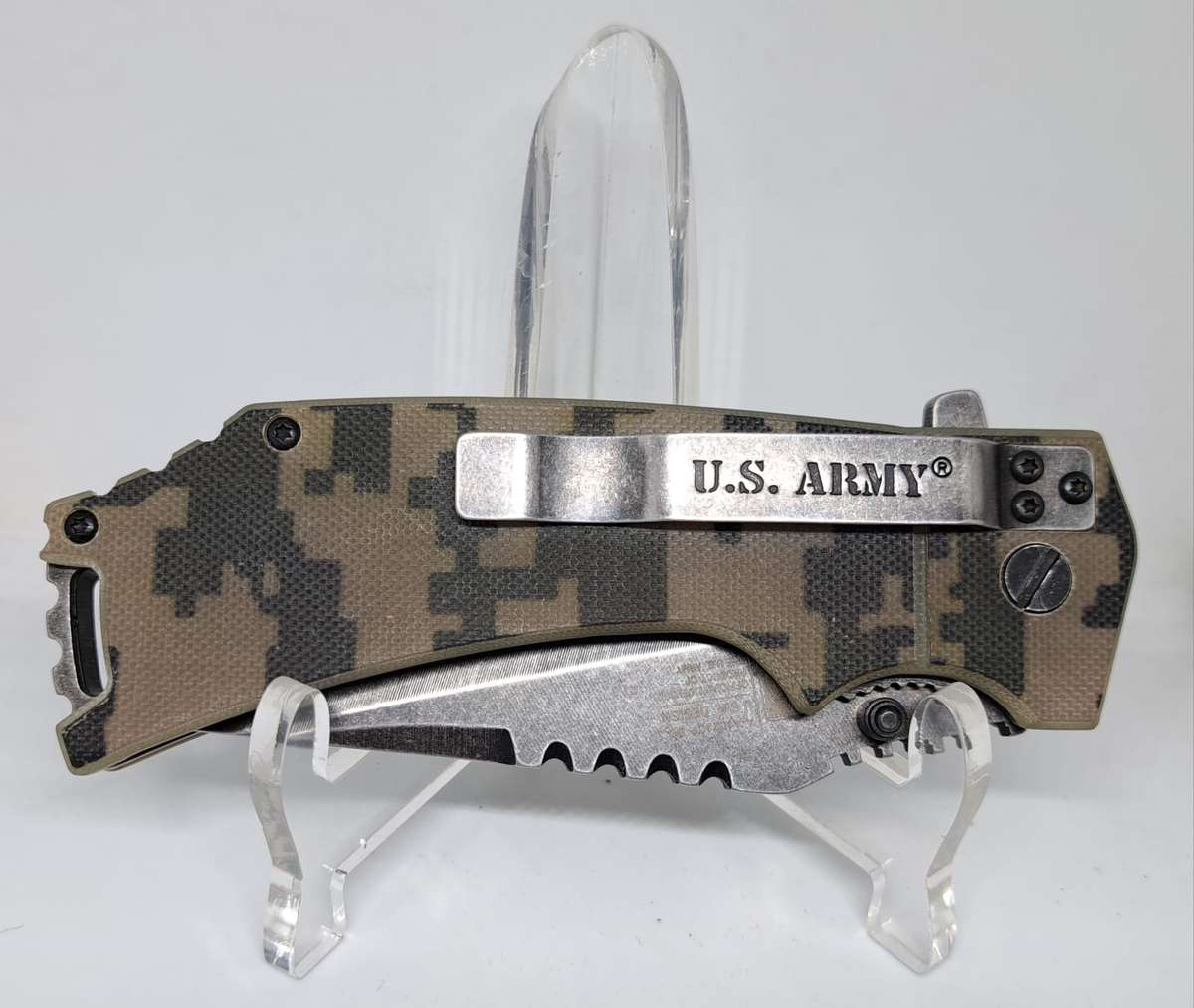 8.5" U.S. ARMY OFFICIAL MILITARY DIGITAL CAMO POCKET KNIFE (A-A1021CS)