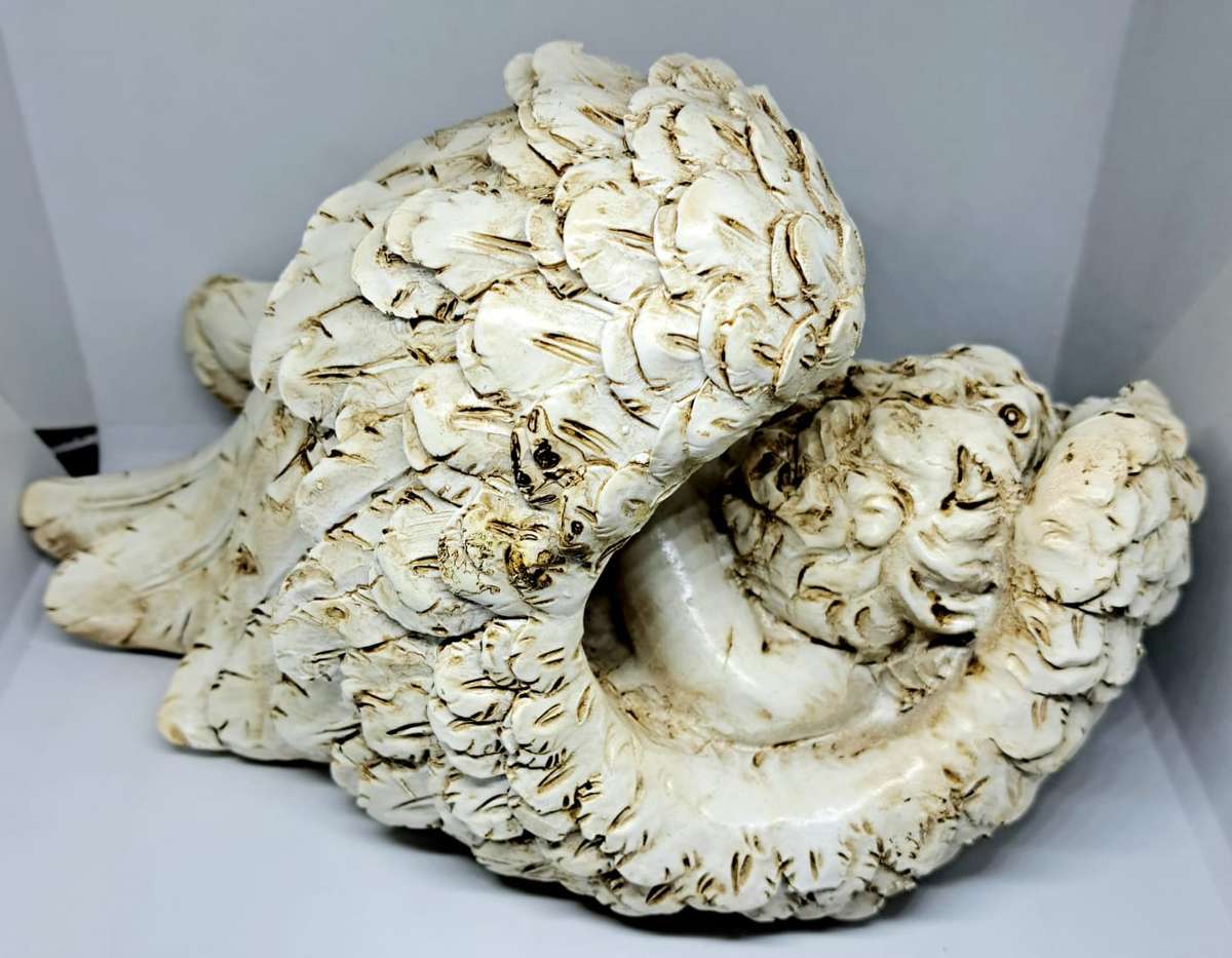 Baby Sleeping In Angel Wings Ornament - Approx 22cm Gorgeous