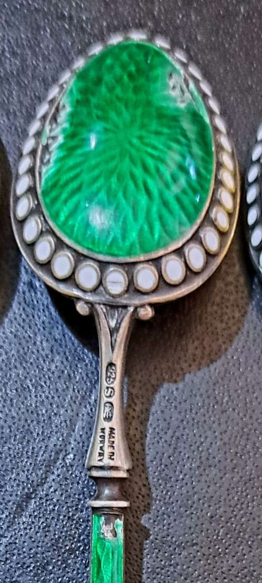 925 Sterling - Gorgeous (David Anderson) Norwegian Set Of Vintage Silver Cocktail spoons (54.5g)