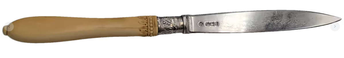Antique 1909 Sheffield Hallmarked Sterling Silver Fruit Knife William Hutton & Sons Ltd. 51.8grams!