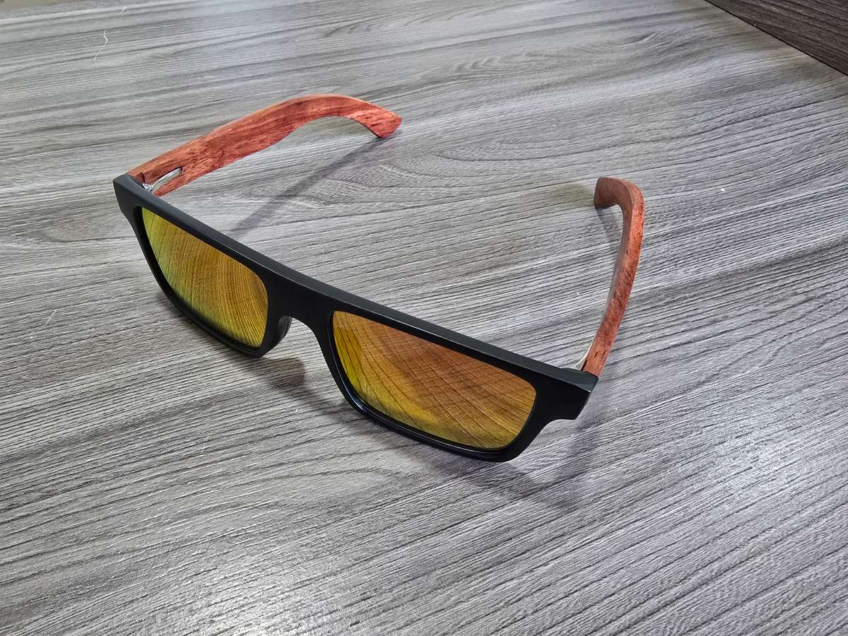 Dubery High Quality Polarized Sunglasses Orange - Wooden