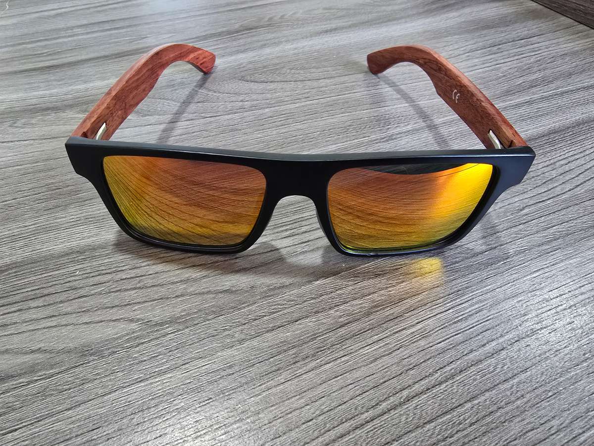 Dubery High Quality Polarized Sunglasses Orange - Wooden