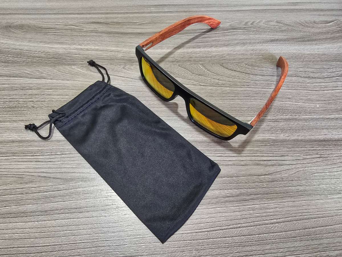 Dubery High Quality Polarized Sunglasses Orange - Wooden