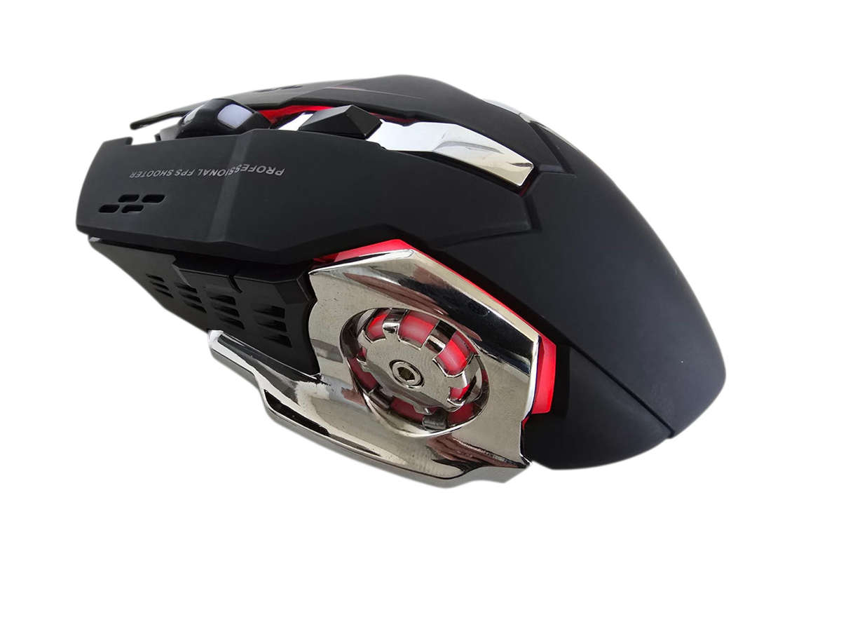 LED Illuminated Wireless 2.4Ghz + Bluetooth Gamers Mouse - Rechargable - Soft Touch + USB Receiver