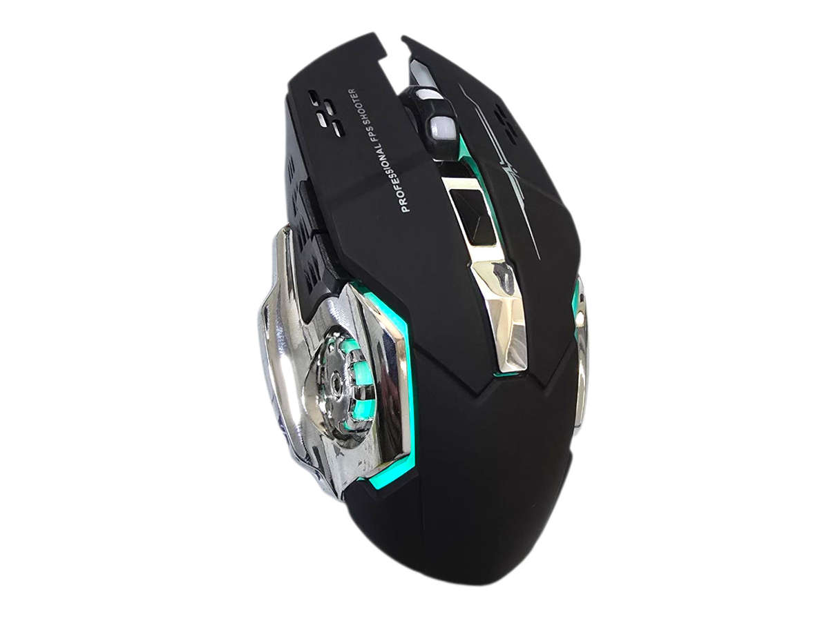 LED Illuminated Wireless 2.4Ghz + Bluetooth Gamers Mouse - Rechargable - Soft Touch + USB Receiver