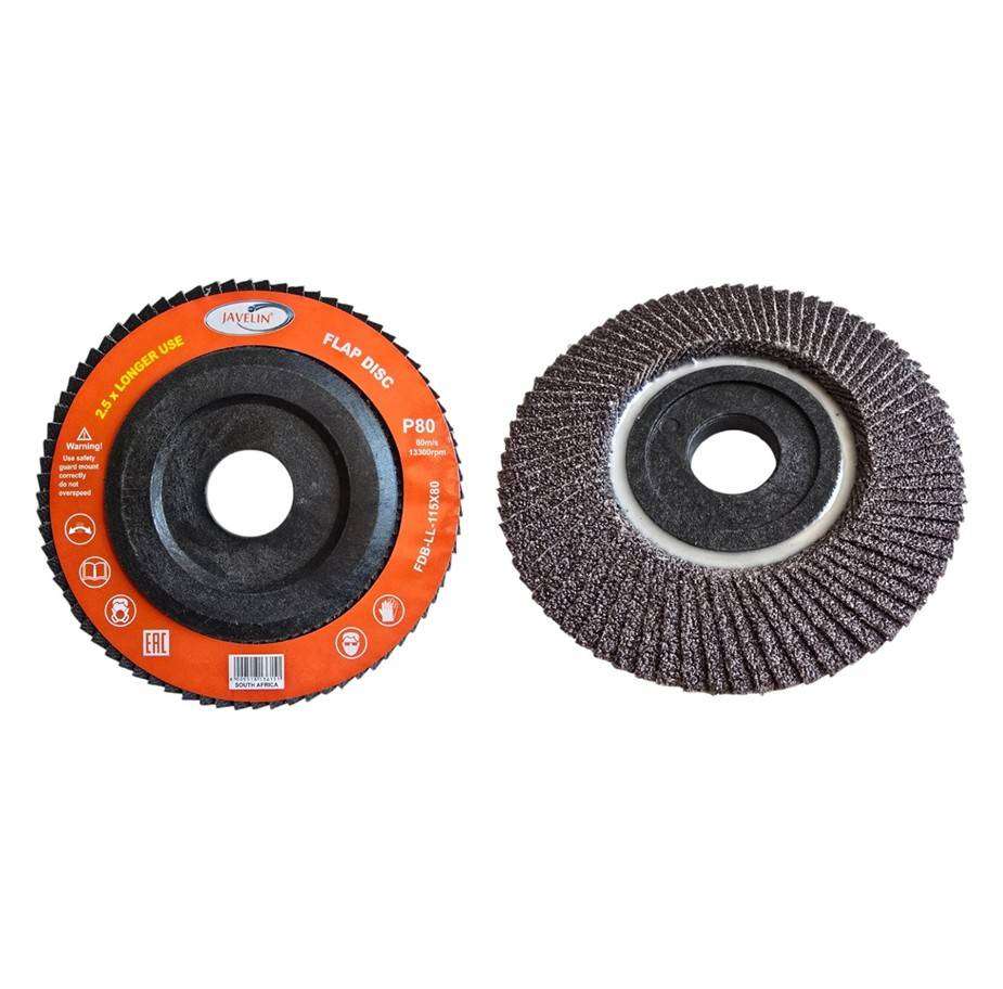 FLAP WHEEL DISC 115MM LONG LIFE #80 GRIT (PACK OF 5)