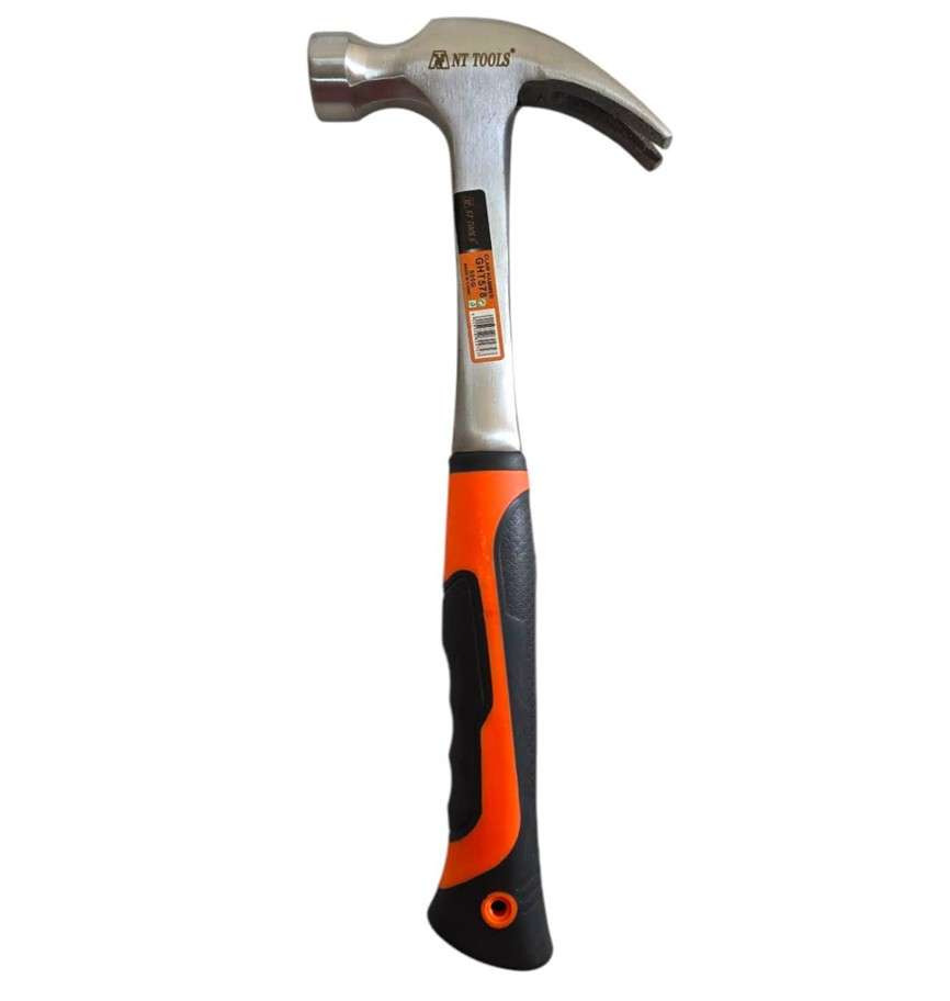 Quality Tools - All Steel Claw Hammer - Rubber Grip 500g