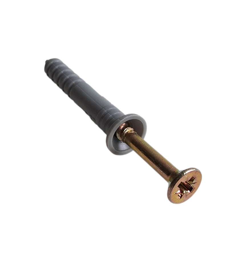 Nail-In Anchor (Wall Plug & Screw) 6x40mm Bulk Pack of 100