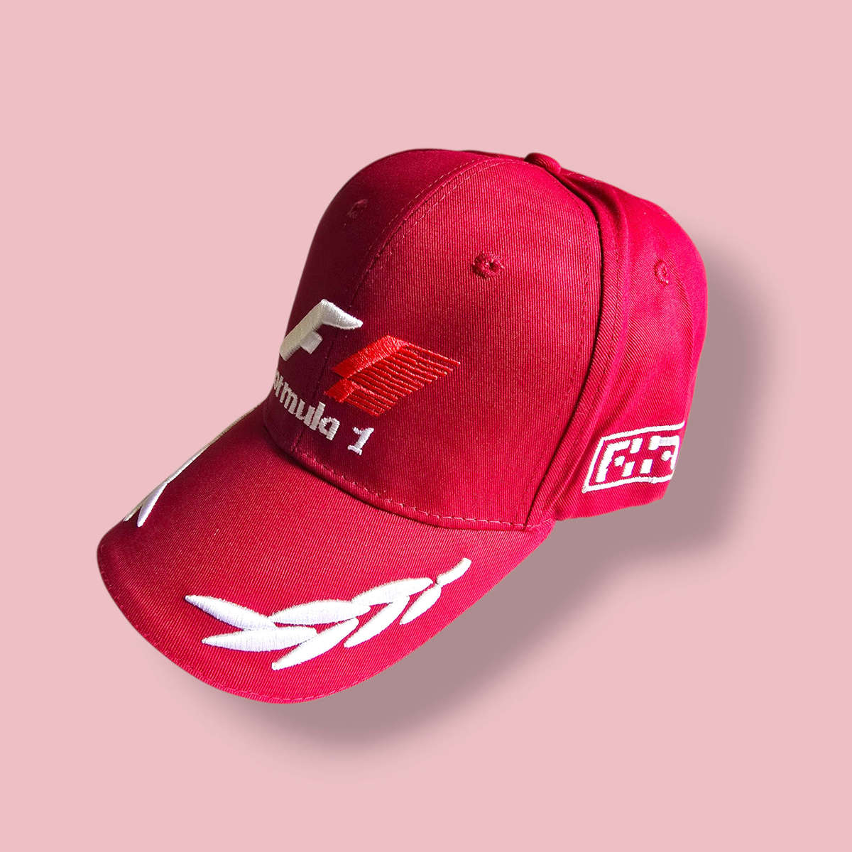 Ebroidered F1 Style Cap - Maroon