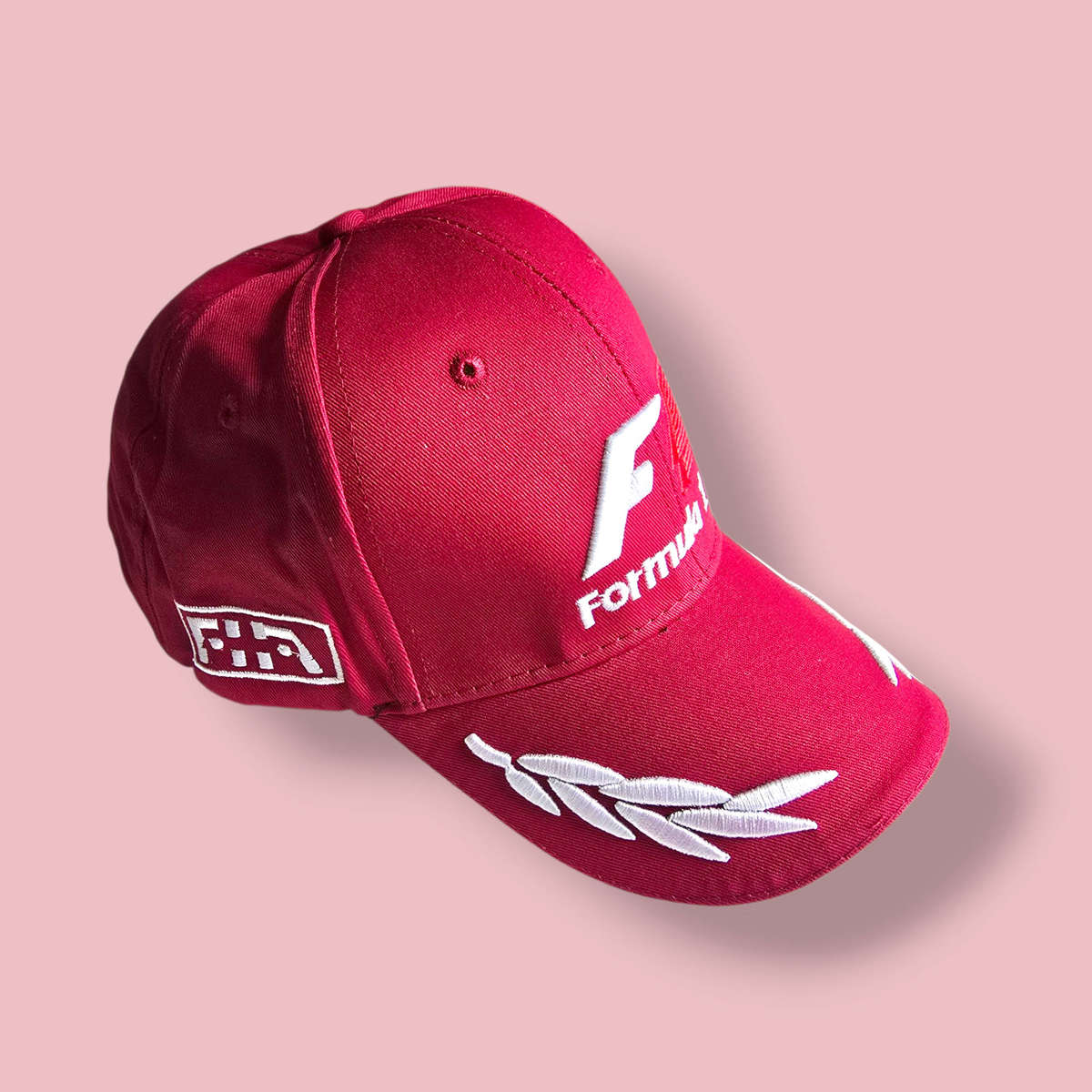 Ebroidered F1 Style Cap - Maroon