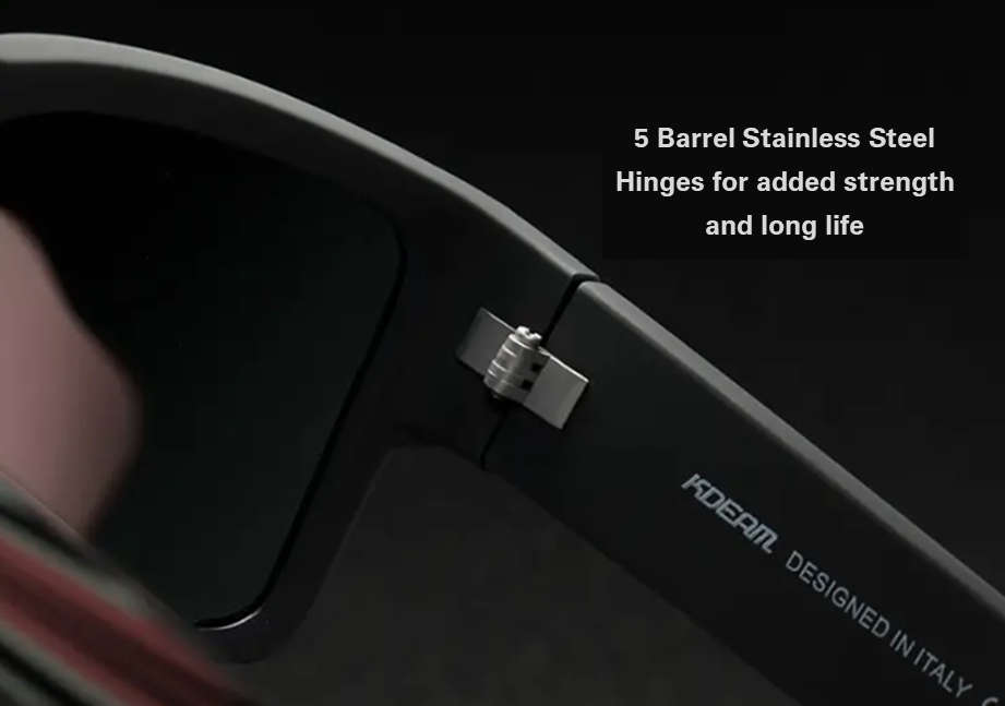 KDEAM High Quality Polarized Men's Classic Square Sunglasses - Matte Black - Green Multi Colour Lens