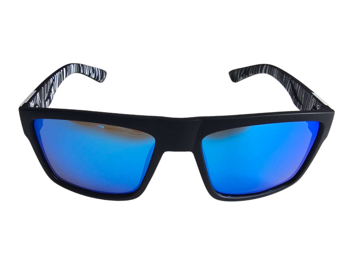 SEPFOX Polarized Sunlasses - Matte Black Frame - Blue Polarized Lenses