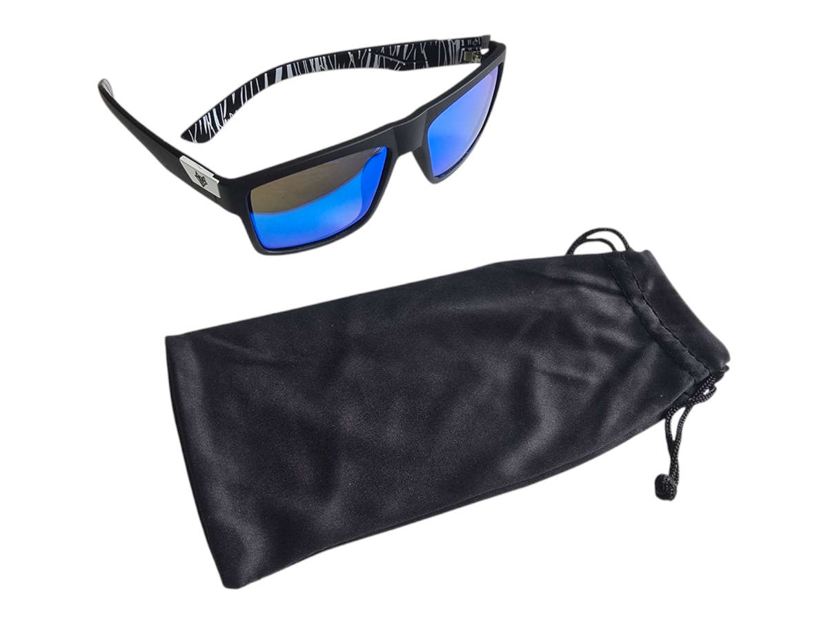 SEPFOX Polarized Sunlasses - Matte Black Frame - Blue Polarized Lenses