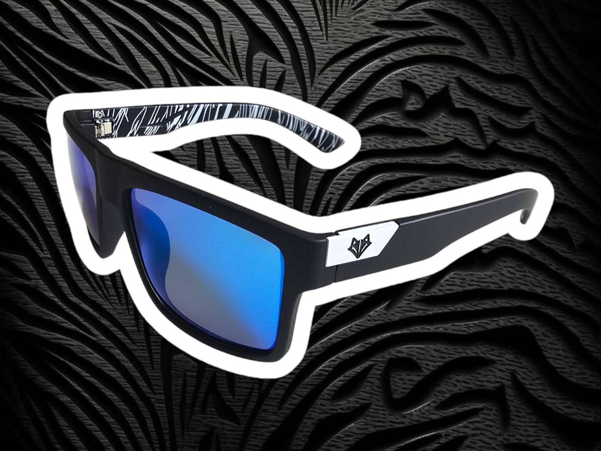 SEPFOX Polarized Sunlasses - Matte Black Frame - Blue Polarized Lenses