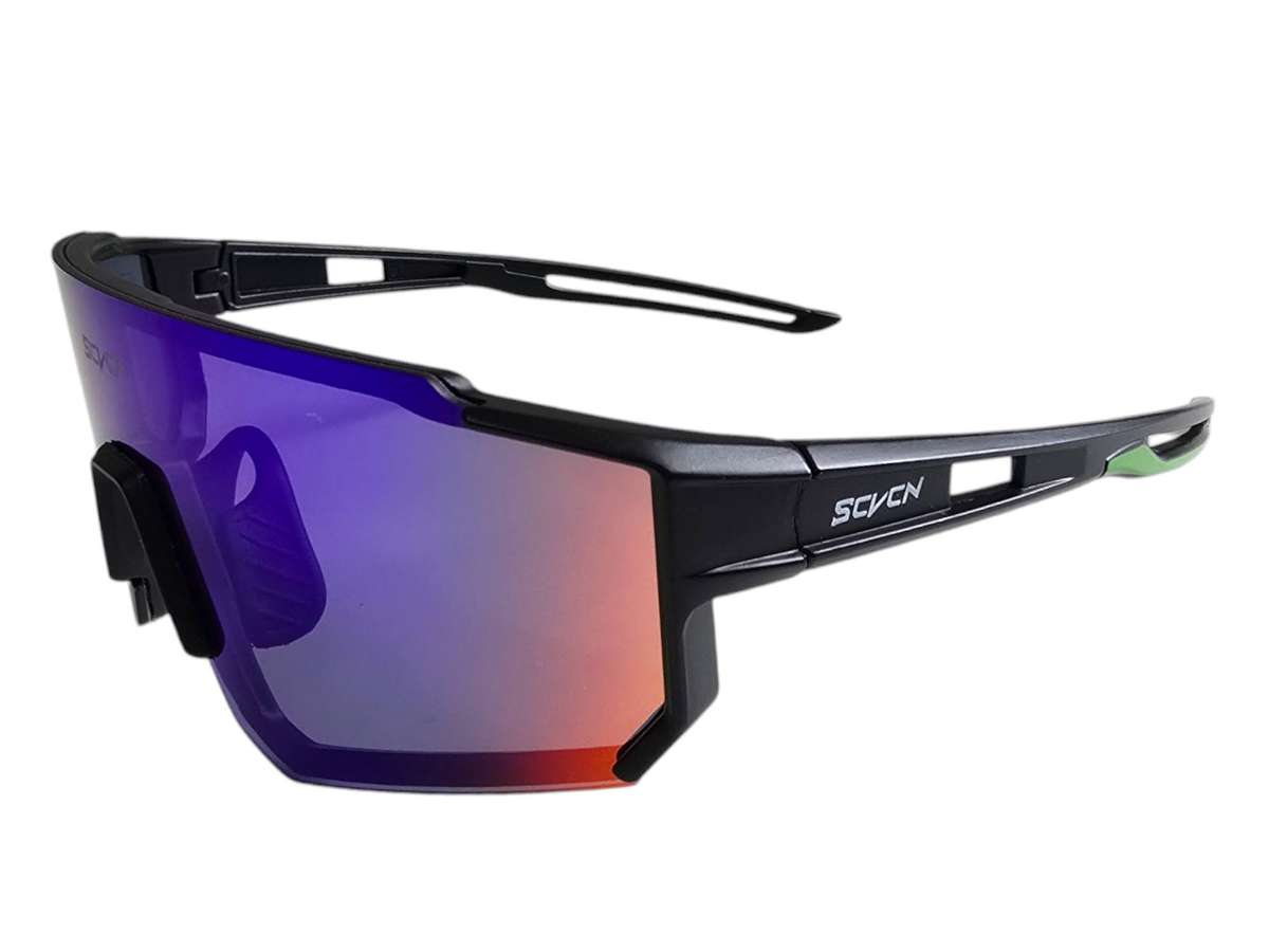 SCVCN Cycling / Cricket Sport Sunglasses Black with Multi Shade Lenses