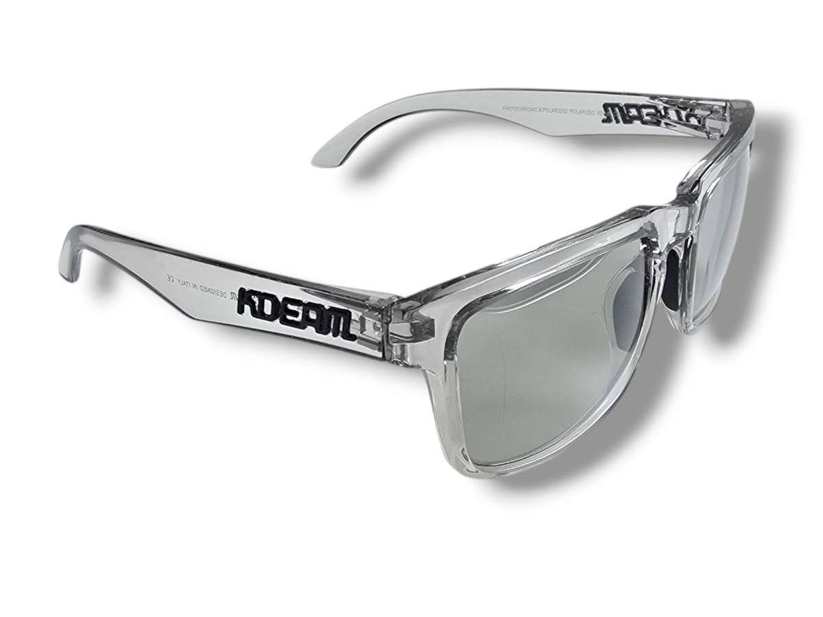 Kdeam High Quality Polarized Classic Square Sunglasses - Ice Clear Frame (Clear Tinted Lenses)