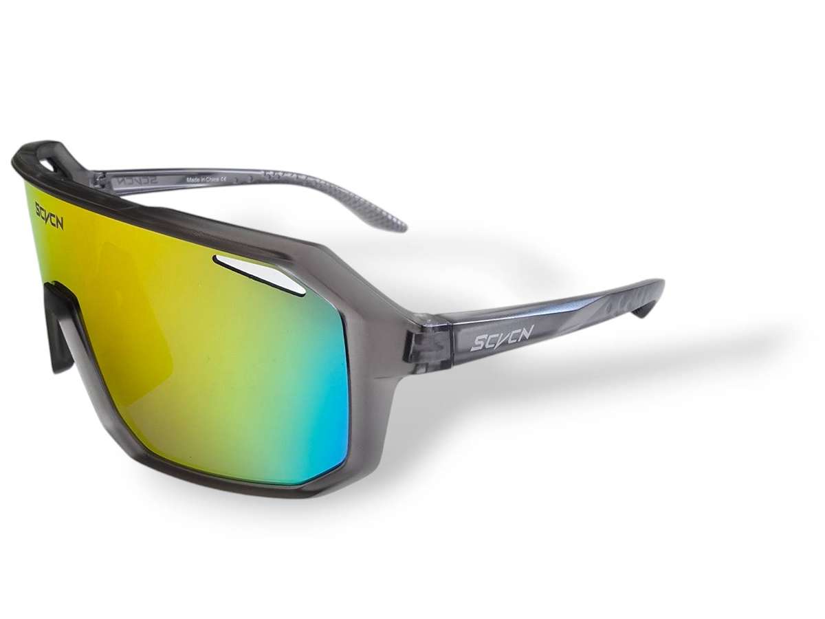 SCVCN Cycling / Cricket Sport Sunglasses Classic Smokey Clear Frame "Multi-colour Orange" Lens