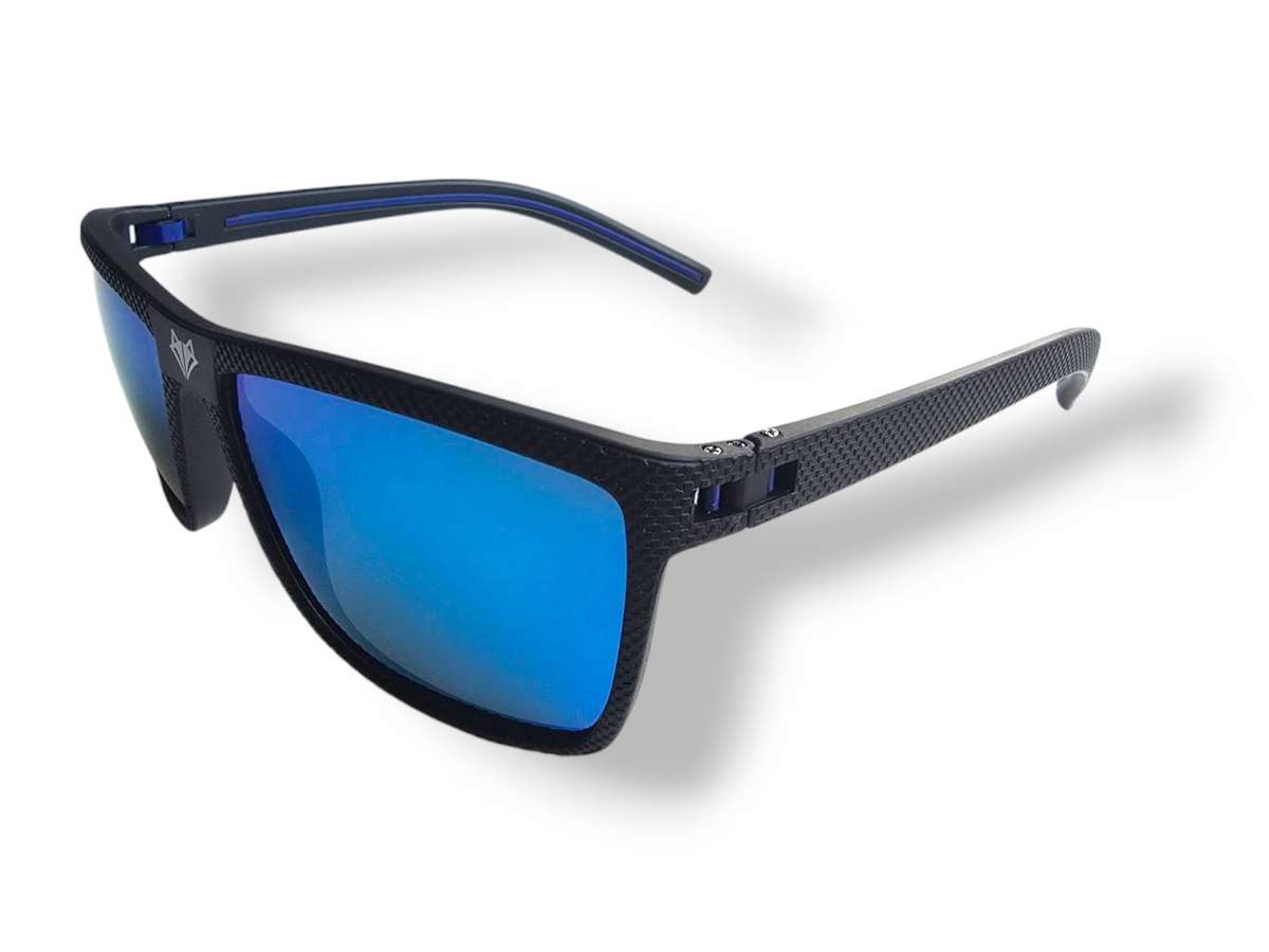 NEW! SEPFOX Polarized Sunglasses -  Textured Matte Black Frame - Ice Blue Polarized Lenses