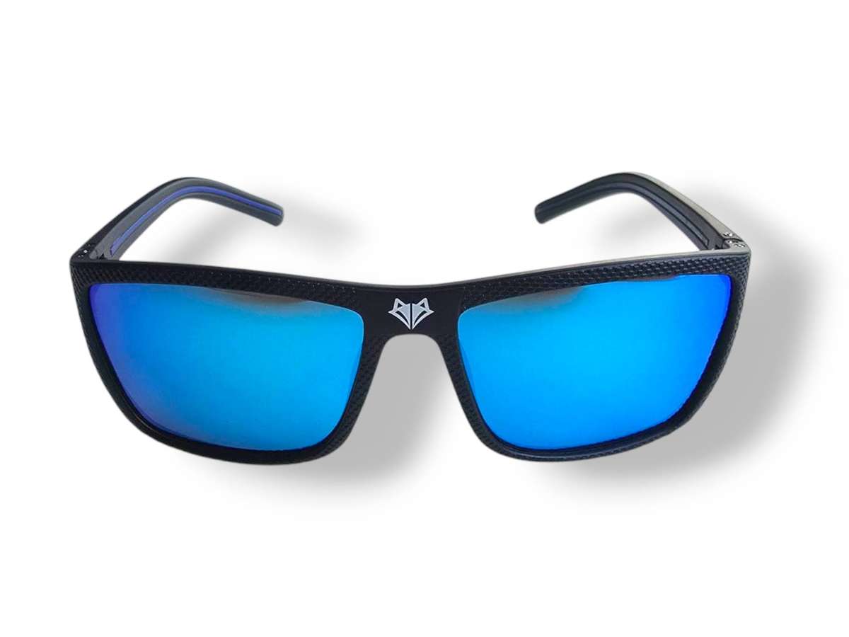 NEW! SEPFOX Polarized Sunglasses -  Textured Matte Black Frame - Ice Blue Polarized Lenses