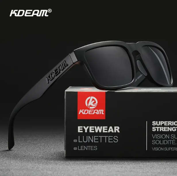 Kdeam High Quality Polarized Classic Square Sunglasses -  Elegant Black