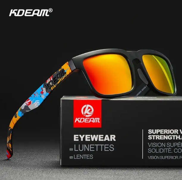 Kdeam High Quality Polarized Classic Square Sunglasses - Hawaiian Summer!
