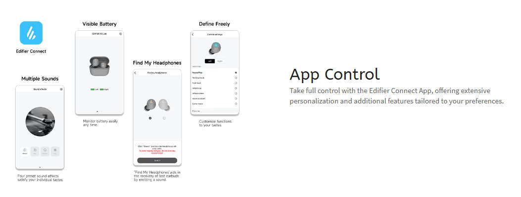 Edifier X3 Lite True Wireless Earbuds - With App Control- Grey