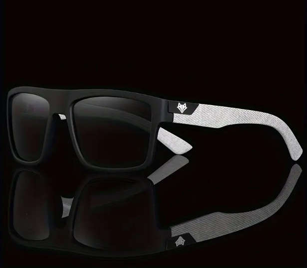 SEPFOX Polarized Sunglasses - Black Frame Grey Temples - Black Polarized Lenses