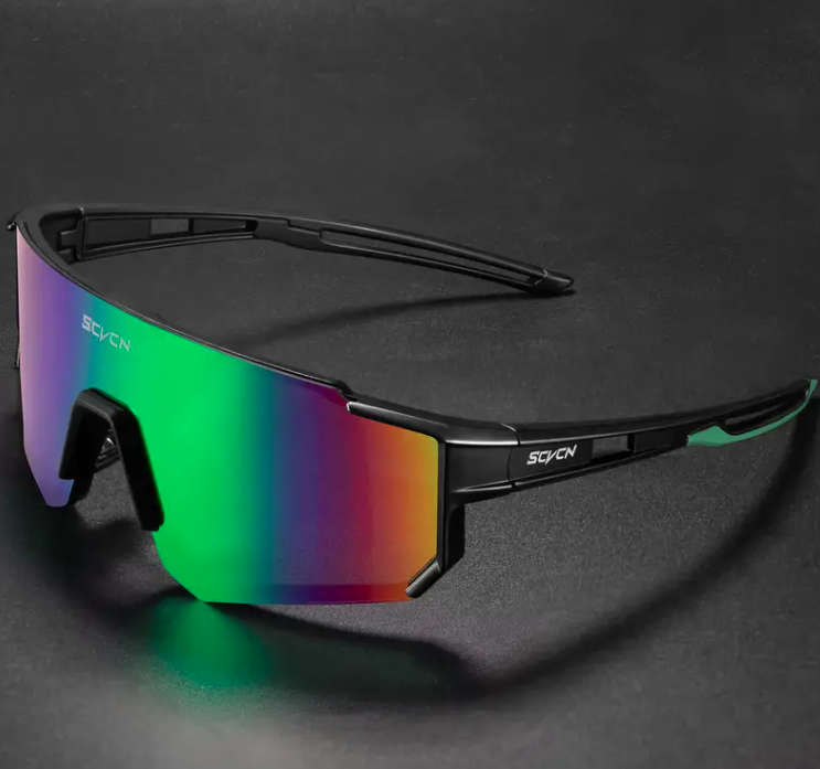 SCVCN Cycling / Cricket Sport Sunglasses Black with Multi Shade Lenses