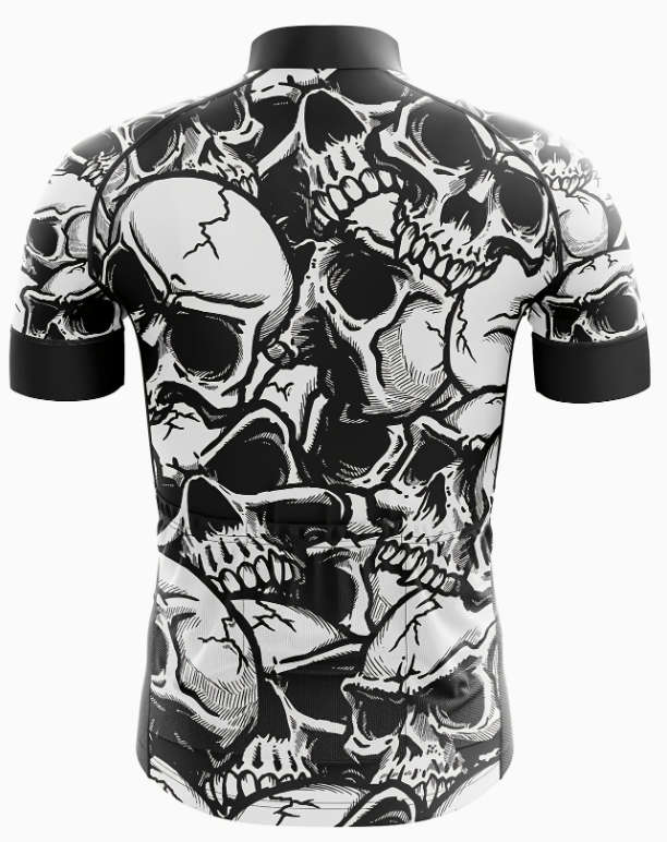 Skull Print Cycling Jersey